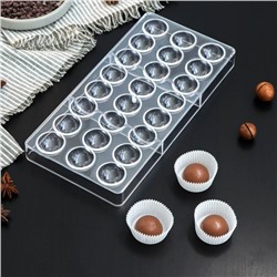 Форма для шоколада и конфет KONFINETTA «Полусфера», 27,5×13,5 см, 24 ячейки, ячейка 3×3 см
