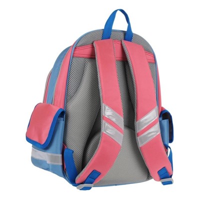 Ранец ученический, цвет розово-голубой, 410x310x135