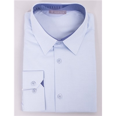 Рубашка мужская с контрастными внутренними элементами из фактурного хлопка  с ПЭ