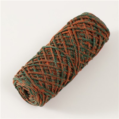 Шнур для вязания 35% хлопок,65%  полипропилен 3 мм 85м/165±5 гр ( Рябина/изумруд)