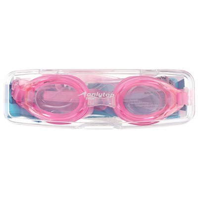 Очки для плавания ONLYTOP, беруши, цвет розовый