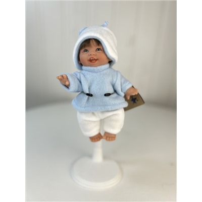 Кукла Джестито "Инфант", 18 см, в светло-голубом свитере, смеется , арт. 10000U-2