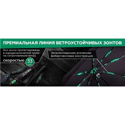 G844-01 Black (Черный) Зонт мужской трость автомат Fulton