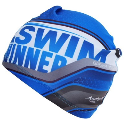 Шапочка для плавания взрослая ONLYTOP Swim Winner, тканевая, обхват 54-60 см