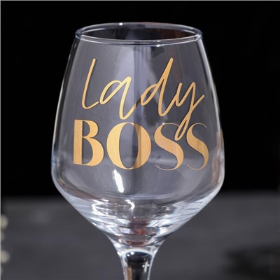 Бокал для вина «Lady boss», 350 мл, тип нанесения рисунка: деколь