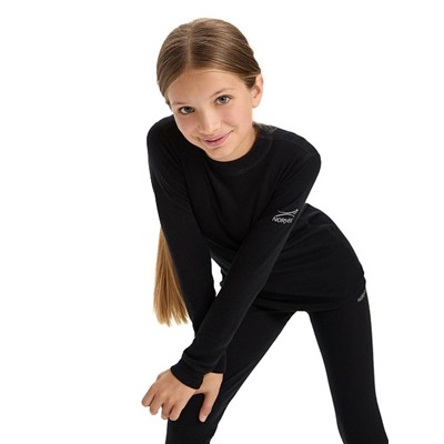 Термофутболка для девочек-подростков серии SOFT. Знак Woolmark, цвет черный