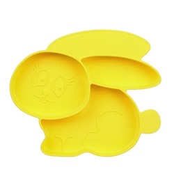 Тарелка силиконовая "Bunny",  yellow