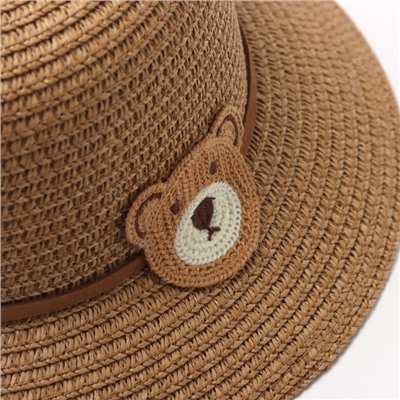 Шляпа для девочки "Мишка" MINAKU, р-р 52, цв.светло-коричневый