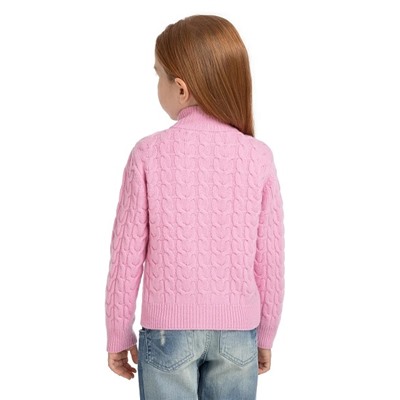 Кардиган на молнии Super Fine Merino Wool для девочек, цвет розовый