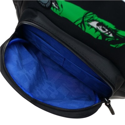 Рюкзак молодежный эргономичная спинка Grizzly, 42 х 32 х 22 см, чёрный/зелёный