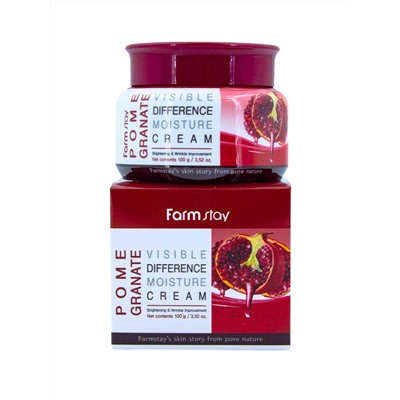 FARMSTAY - КРЕМ ДЛЯ ЛИЦА С ЭКСТРАКТОМ ГРАНАТА VISIBLE DIFFERERCE MOISTURE CREAM POMEGRANATE, 100 МЛ