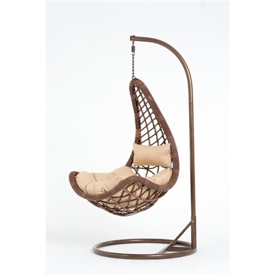 Подвесное кресло, с подушкой, искусственный ротанг, цвет коричневый, 44-001-05
