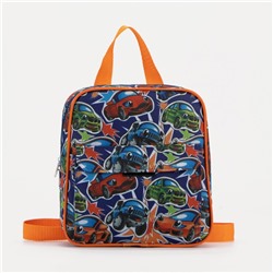 Рюкзак на молнии, наружный карман, цвет синий/оранжевый
