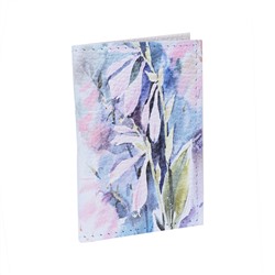 Обложка для 2-х карточек с принтом Eshemoda “Дивный сад”, натуральная кожа