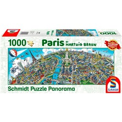Пазл панорама «Хартвиг Браун. Панорама города - Париж», 1000 элементов