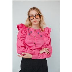 Блуза с репейником розовая