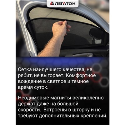 Каркасные автошторки Kia Ceed 3, 2018-н.в., универсал передние (клипсы), Leg5347