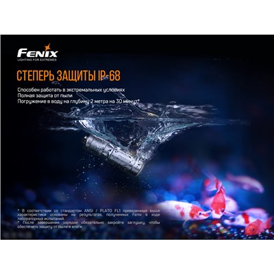 Фонарь Fenix E02R, черный, E02RBK