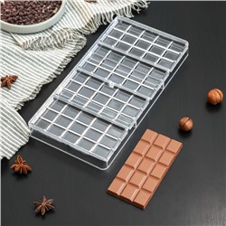 Форма для шоколада и конфет KONFINETTA «Плитка», 33×16,5×3 см, 60 ячеек, цвет прозрачный