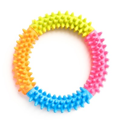 Игрушка жевательная для собак Кусочек счастья, 12 см, разноцветная
