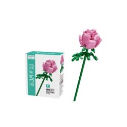Интерьерный конструктор для детей и взрослых MoYu Цветок Роза розовая, 80 деталей,