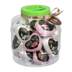 Бурлящие шары "Сердце" для ванны перламутровые (роза, жасмин) в пластиковой банке, 130 г "Банные штучки" Банные штучки 33440
