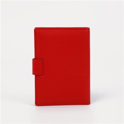 Обложка для автодокументов и паспорта, для купюр, карманы для карт, для монет, цвет красный