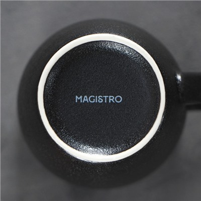 Кружка фарфоровая Magistro Carbon, 380 мл, цвет чёрный