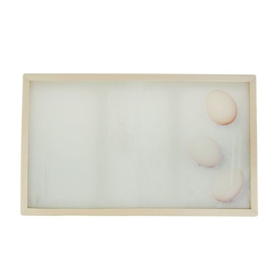 Столик для завтрака "Яйца" стеклянная поверхность 50х30см