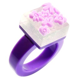 Кольцо Floating Flower Фиолетовый