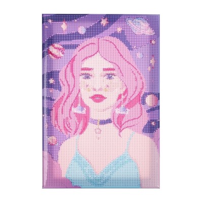 Алмазная мозаика с полным заполнением на подрамнике «Космическая девушка», 20 × 30 см