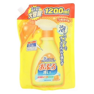 Чистящая пена для ванны "Foam spray Bathing wash" (с антибактериальным эффектом и апельсиновым маслом) мягкая упаковка 350 мл / 24