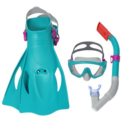 Набор для плавания Meridian, для взрослых, маска, ласты, трубка, от 14 лет, размер 41-46, цвет МИКС, 25020 Bestway