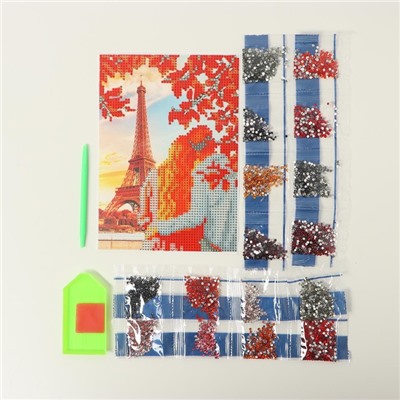 Алмазная мозаика с частичным заполнением «Париж» 15×21 см, холст