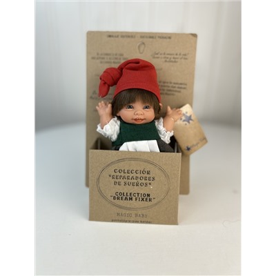 Кукла Джестито "Гном" , девочка, в зеленом сарафане, 18 см, арт.134-4