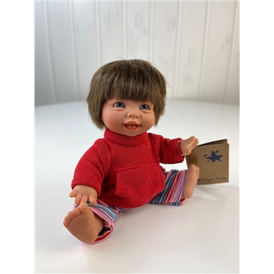 Кукла Джестито "Инфант", 18 см, в красной кофте, смеется, арт. 10000U-19