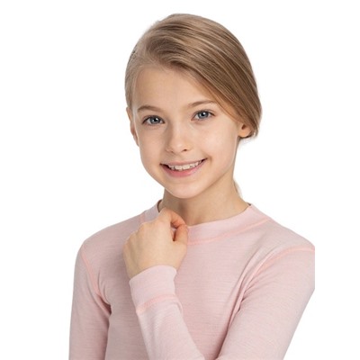 Термофутболка детская для девочек серии SOFT. Знак Woolmark, цвет розовый