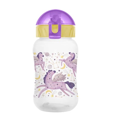Бутылка "Unicorn" с трубочкой, purple (270 ml)