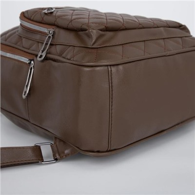 Рюкзак, отдел на молнии, наружный карман, цвет коричневый