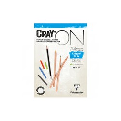 Скетчбук - блокнот 50л., А4 Clairefontaine "Cray ON", на склейке, мелкозерн., 120г/м2