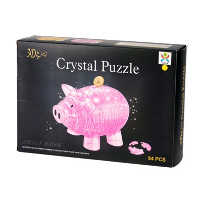 Yuxin 3D-Пазл "Большая Cвинья-Копилка" Розовая Crystal Puzzle