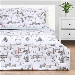 Новый год. Постельное бельё "Этель" Winter countryside 1.5 сп 143х215 см,150х214 см, 70х70 см 2 шт,поплин 125 г/м2