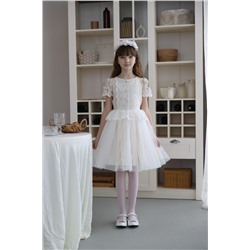 платье для девочки Л 24-20 "Эмили" белый горох
