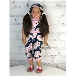 Кукла Джеральдин, в цветастом комбинезоне, 62 см , арт. B9005-A