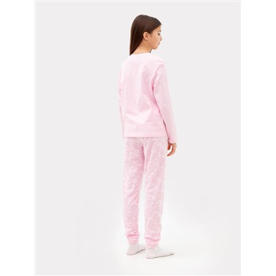 Комплект для девочек (джемпер, брюки) светло-розовый с драконами