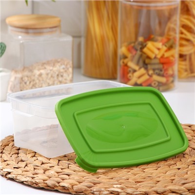 Набор контейнеров пищевых RICCO, 3 шт: 1 л, 18,5×12×11 см, прямоугольные, цвет зелёный