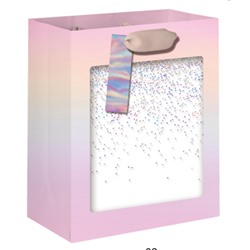 Пакет подарочный «Rainbow glitter», pink-yellow (18*23*10)