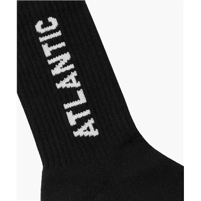 Мужские носки стандартной длины Atlantic, 1 пара в уп., хлопок, черные, MC-001