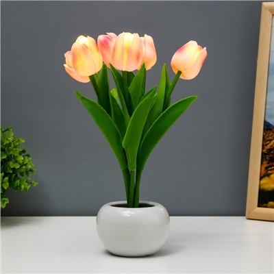 Ночник "Розовые тюльпаны" LED 1,2Вт 4000К розовый 9х9х25см
