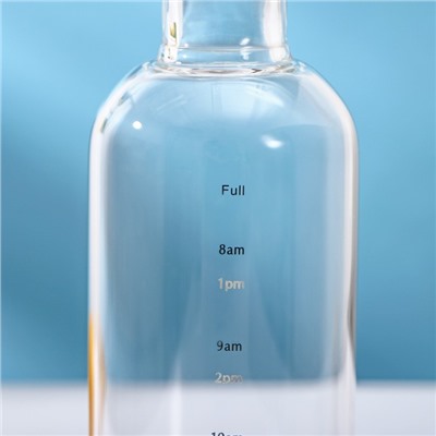Бутылка для воды стеклянная «Лаго», 750 мл, h=23 см, с маркёром времени